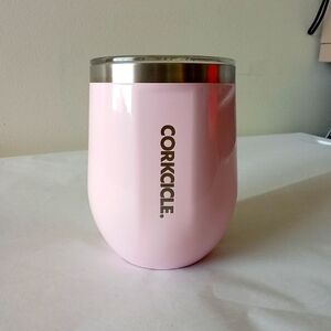 CORKCICLE Pink Insulated Stemless Wine Cup Tumbler Slide-Lock-Lid 12oz/355ml